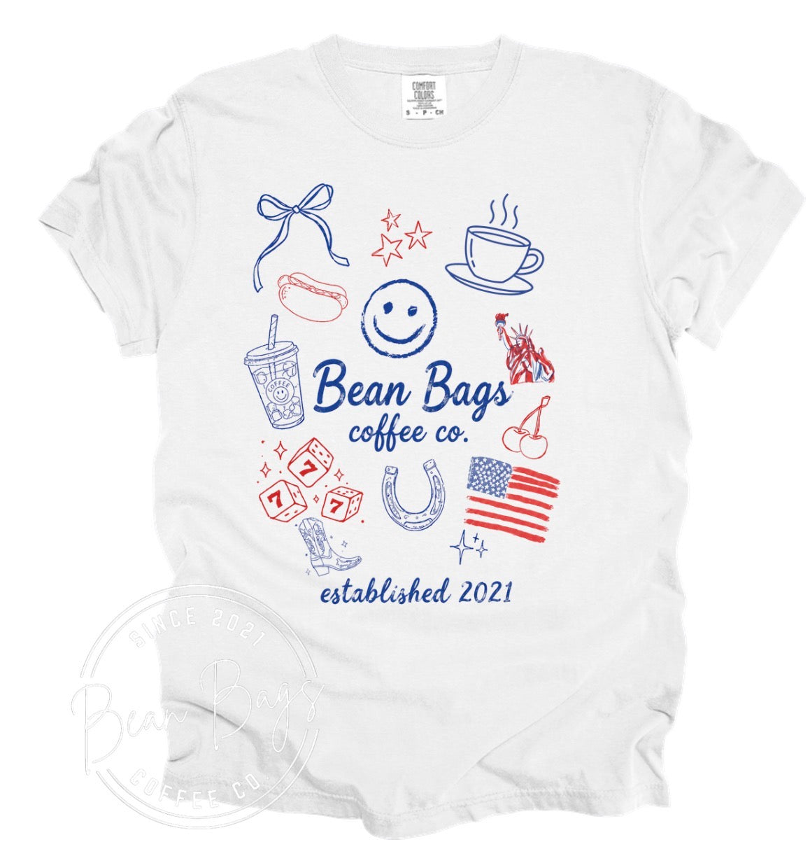 Bean Bags coffee co. EXCLUSIVE Americana sticker tee shirt