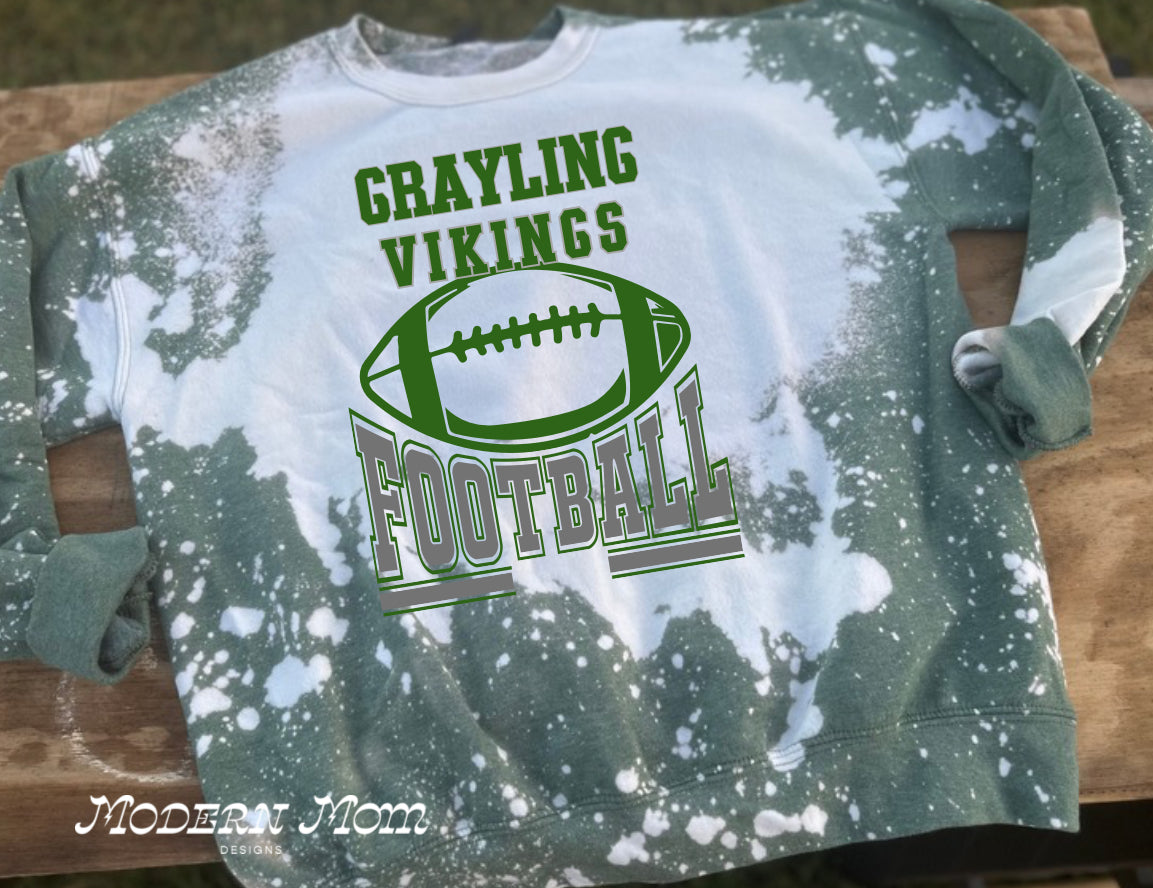CUSTOM HIGHSCHOOL FOOTBALL bleached out crewneck