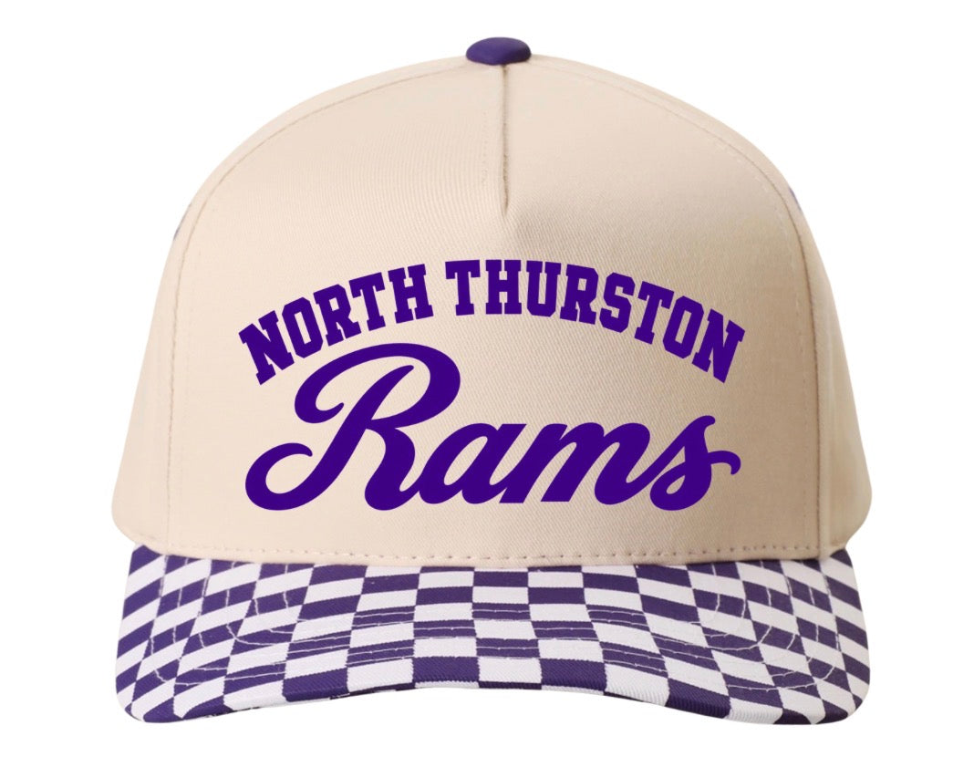 North Thurston checkered hat (screen print)