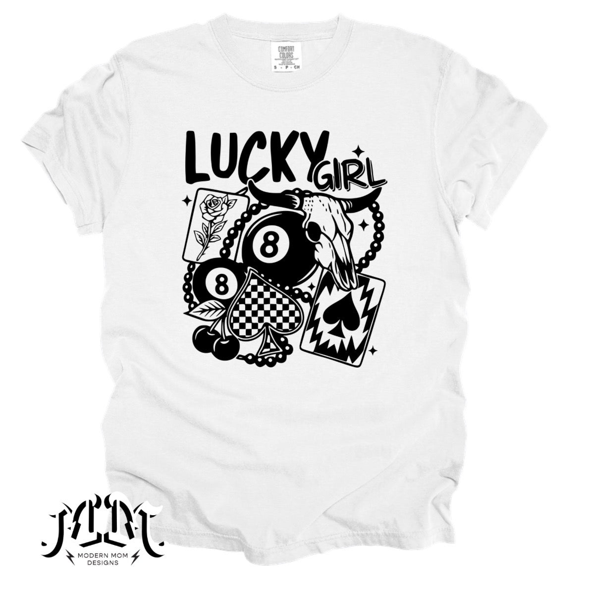 Lucky girl B&W(tee, crewneck or hoodie)