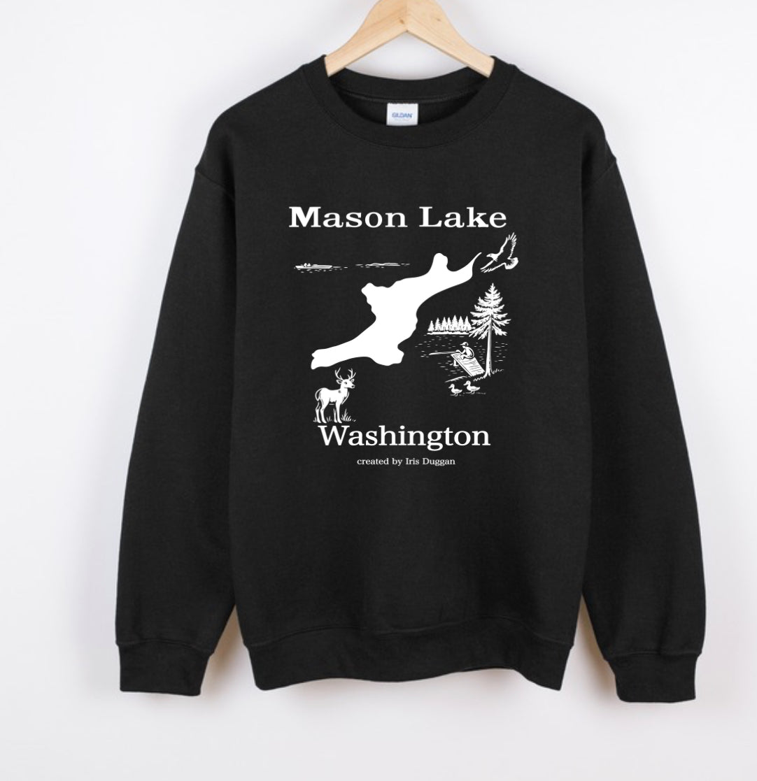 Mason lake unisex adult crewneck sweatshirt