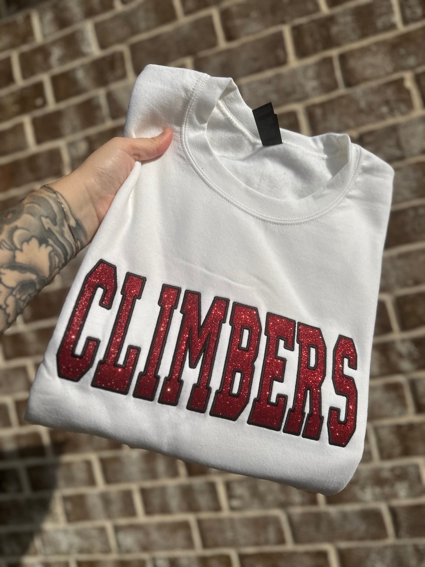 GLITTER CUSTOM (ANY NAME) CREWNECK EMBROIDERED CREWNECK (PLEASE ALLOW 15 business days for these to ship)