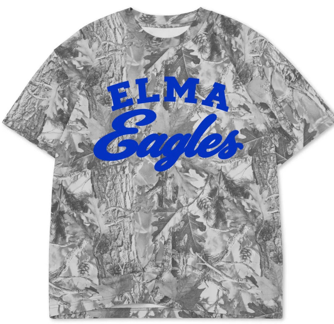 Elma Eagles boxy premium grey camo tee (youth XS-Adult 4XL)