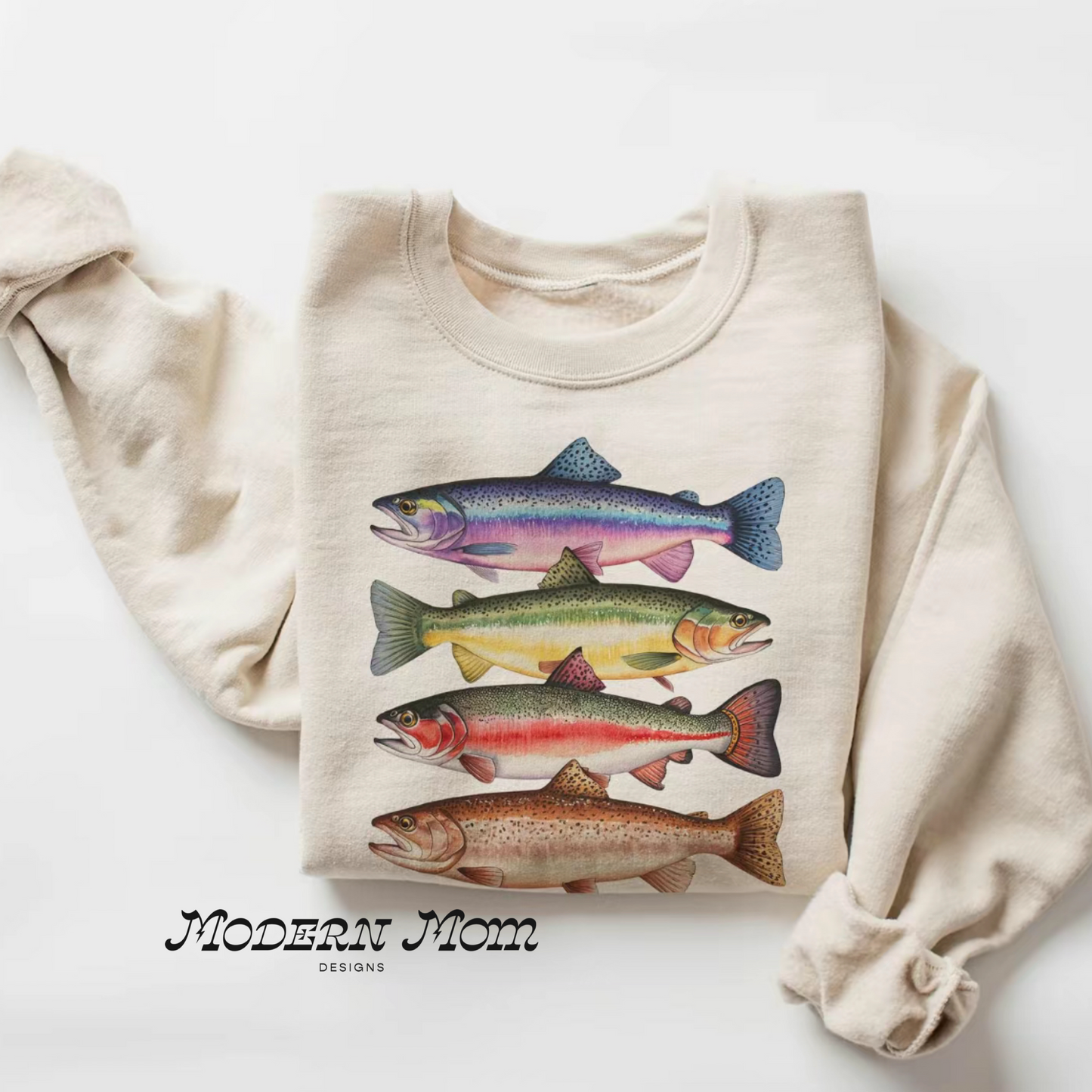 Fish stack crewneck
