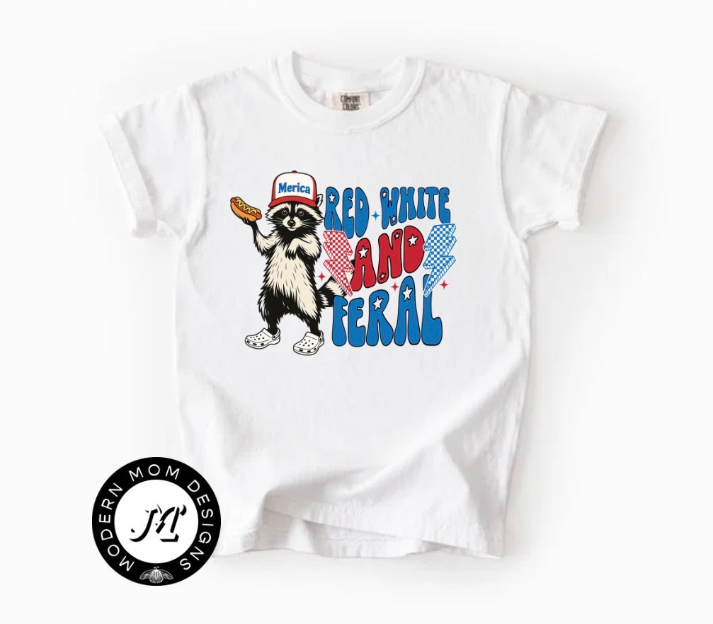 Red white and feral (toddler-youth XL)