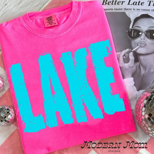 Lake neon pink(tee or tank)