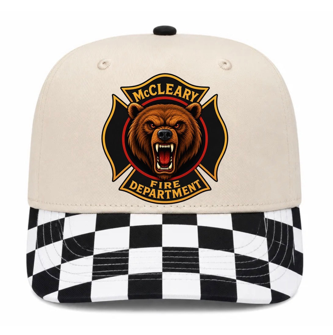 McCleary Fire dept. logo checkered hat