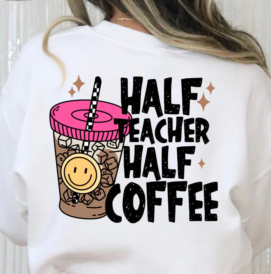Happy teacher half coffee (double sided)