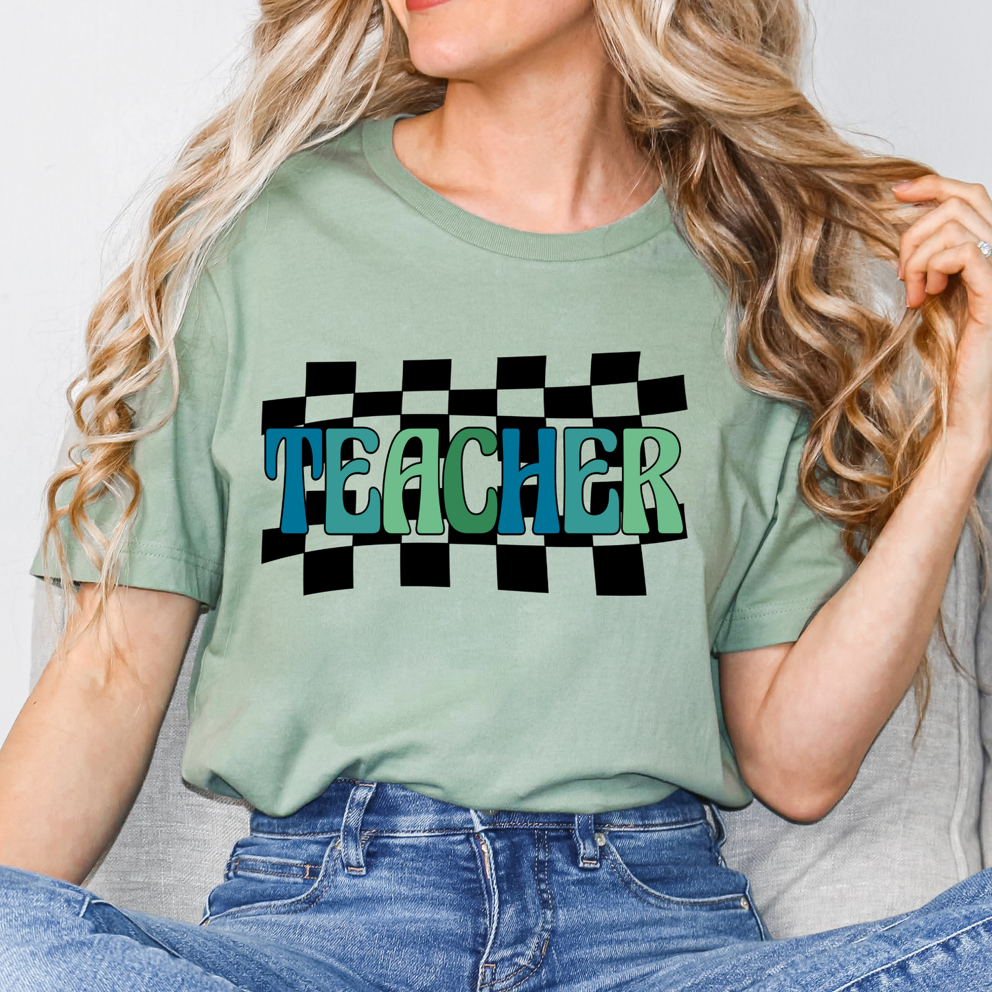 teacher checkered green