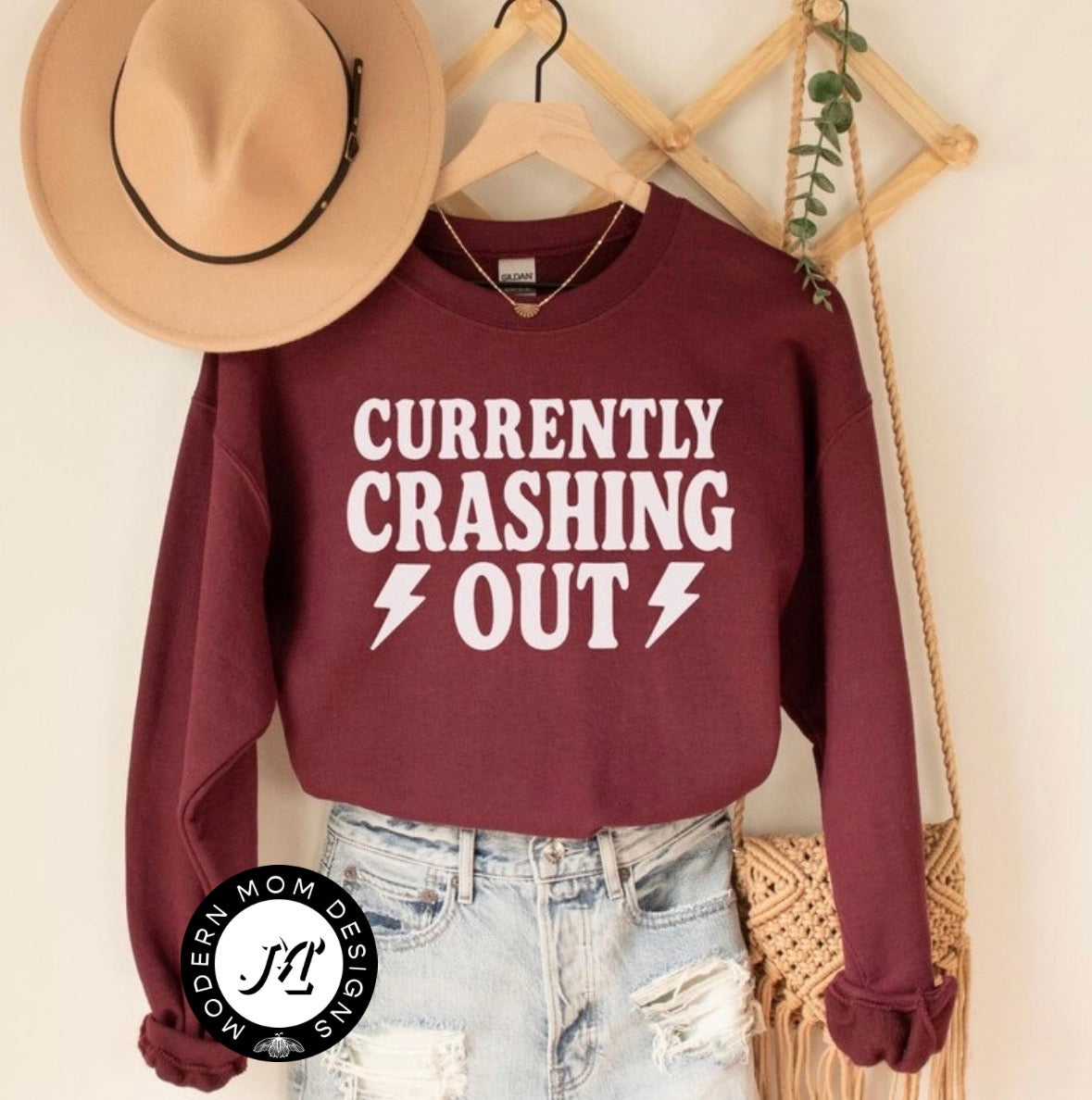 Currently crashing out (tee shirt, crewneck or hoodie)