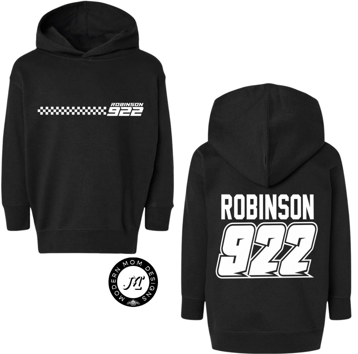 CUSTOM: last name & number checkered front(toddler& youth XL)