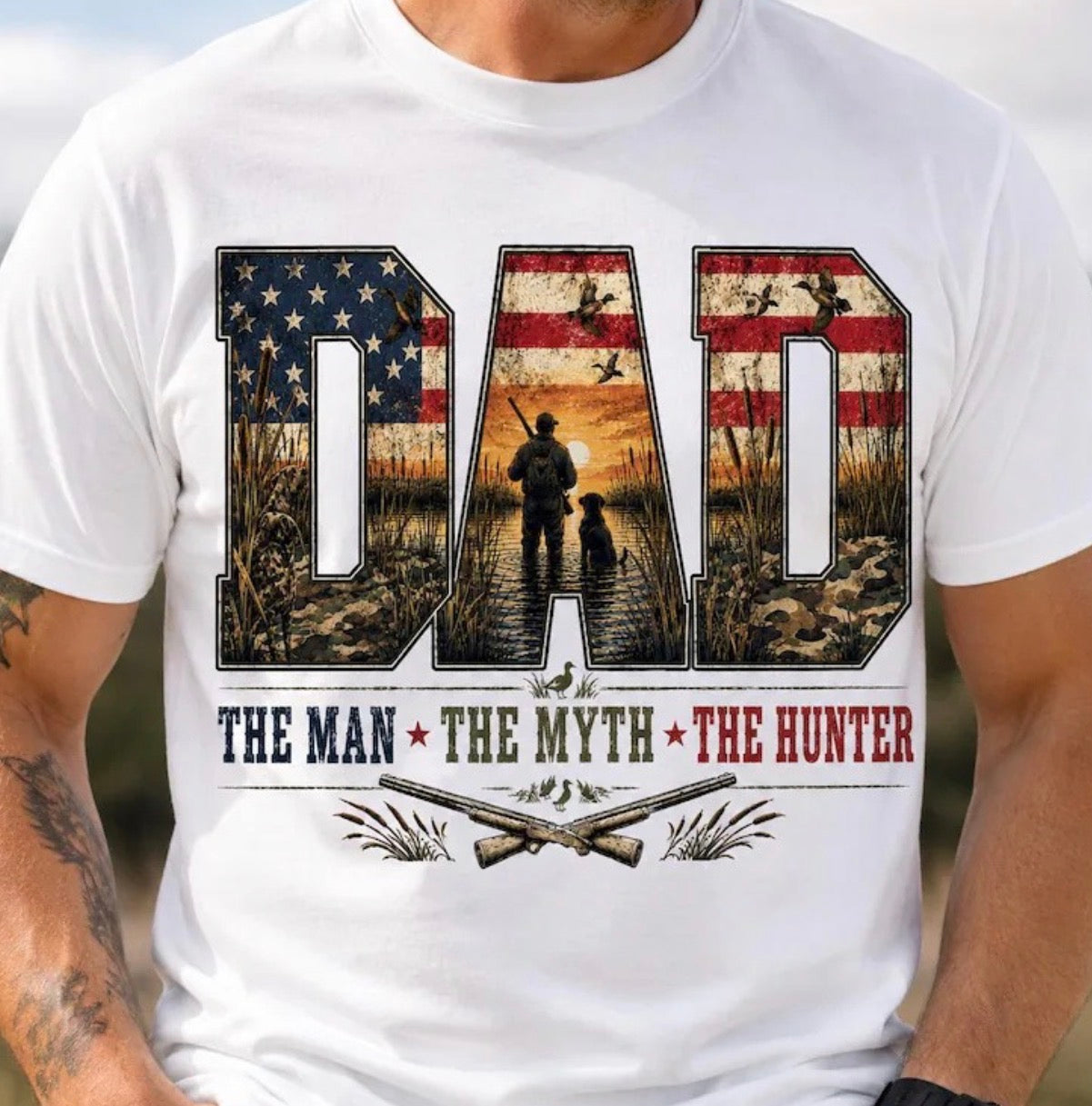 DAD American flag (Tee shirt, crewneck or hoodie)