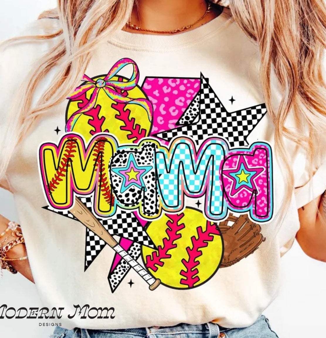 Mama cute softball collage