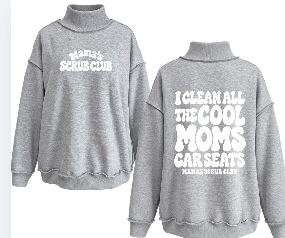 Mamas scrub club mock neck