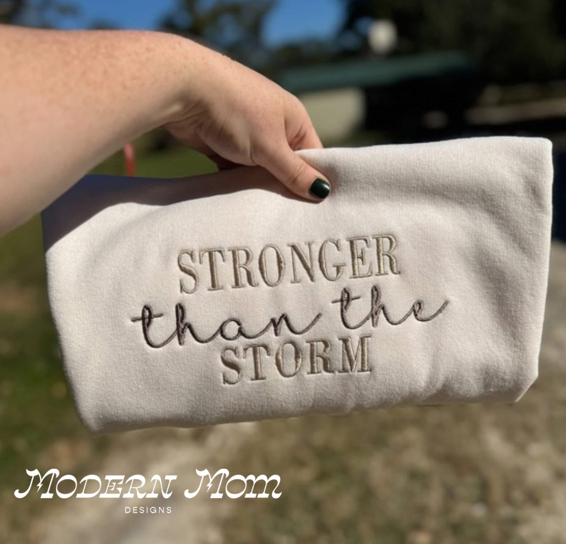 Stronger than the storm embroidery crewneck (PRE SALE-ships in 15 business days)