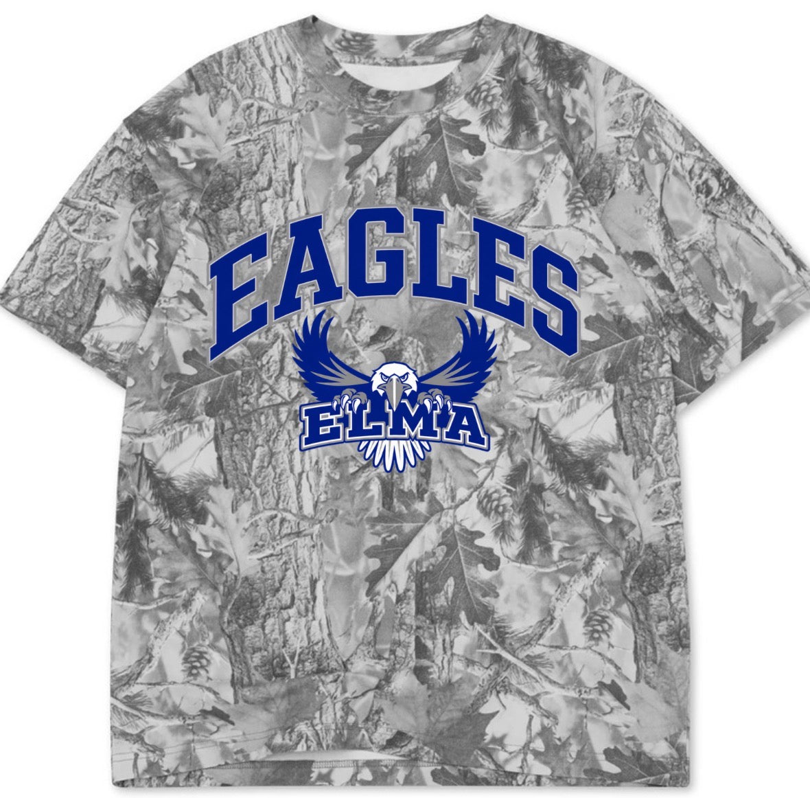 Elma Eagles boxy premium grey camo tee (youth XS-Adult 4XL)