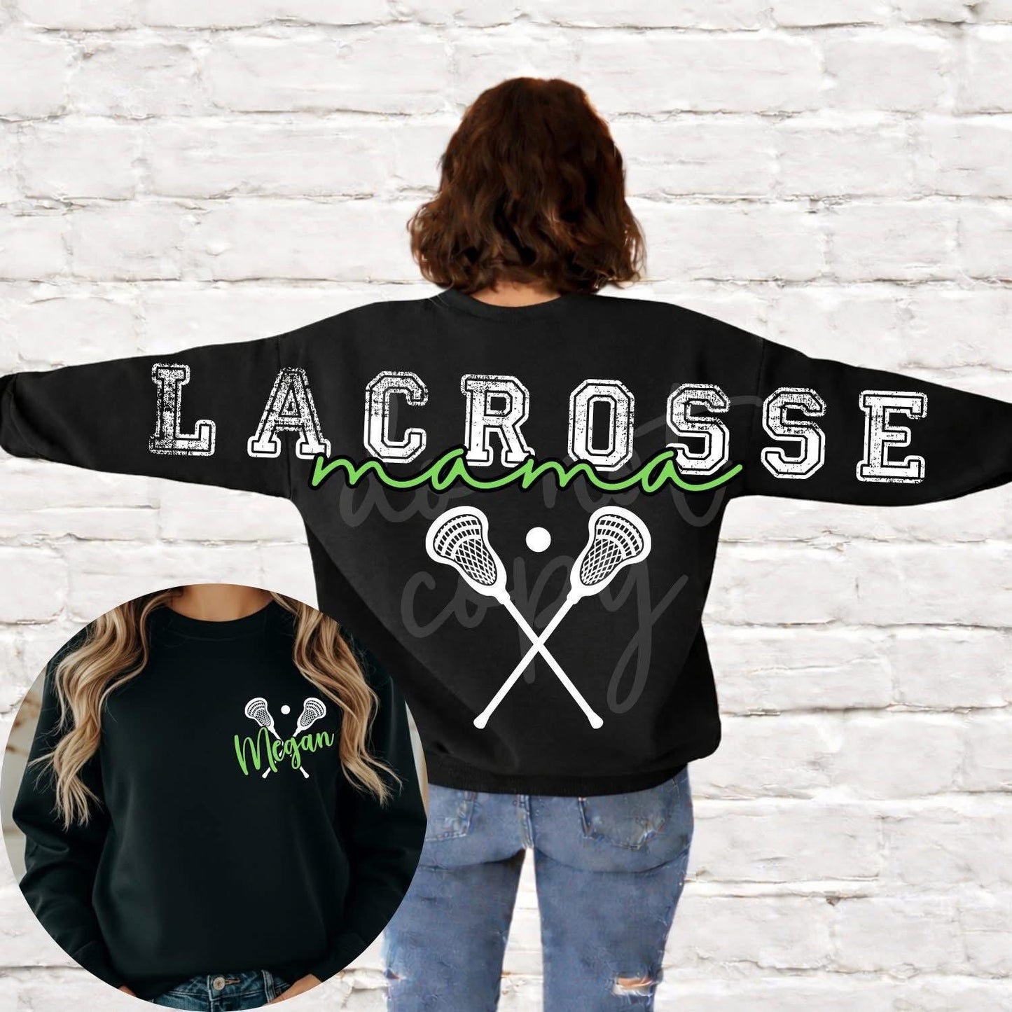 Lacrosse mama Crewneck (please allow 10 business days)
