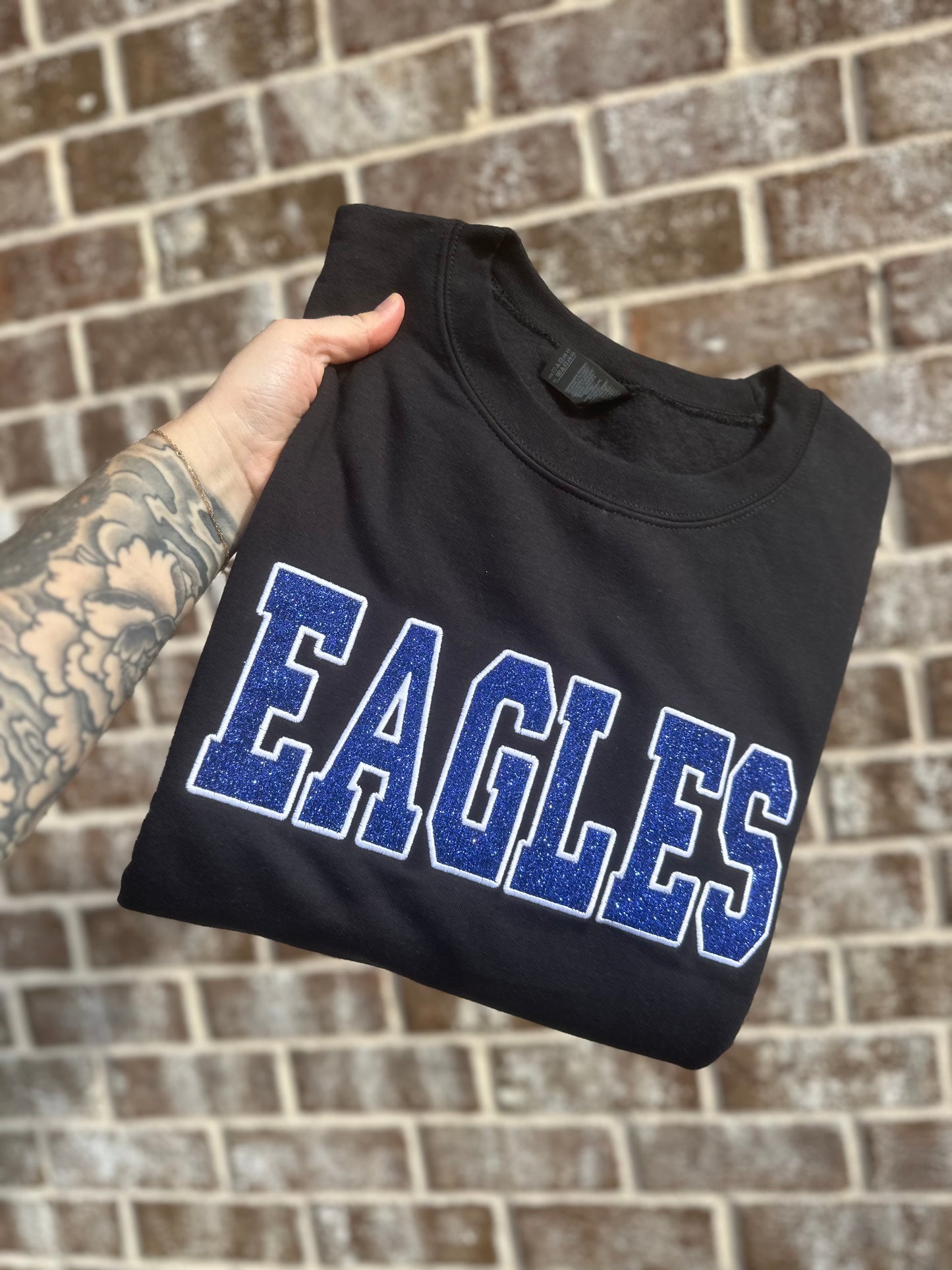 GLITTER CUSTOM (ANY NAME) CREWNECK EMBROIDERED CREWNECK (PLEASE ALLOW 15 business days for these to ship)