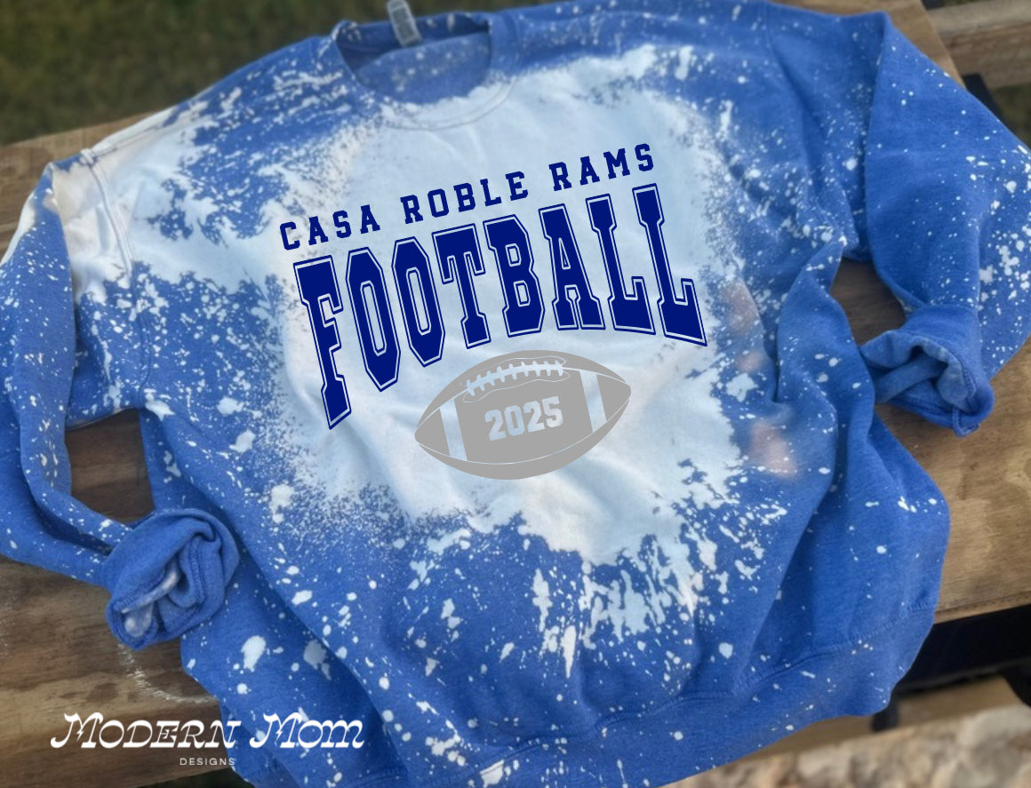 CUSTOM HIGHSCHOOL FOOTBALL bleached out crewneck