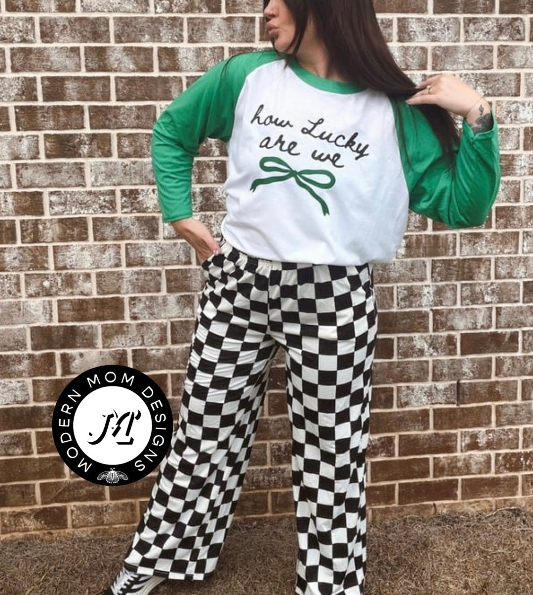 How lucky are we baseball tee