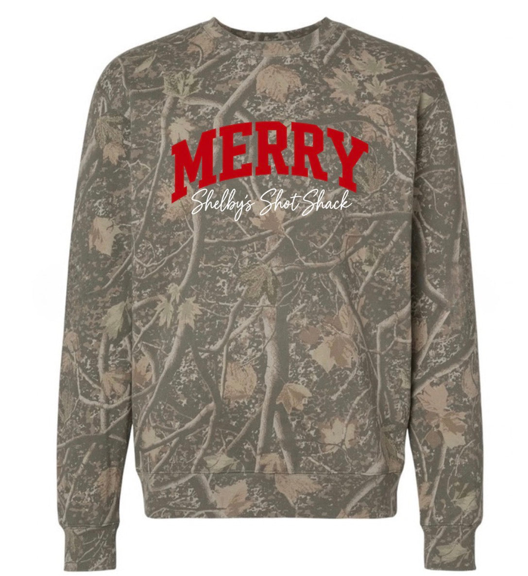 Shelby Shot Shack Deadwood MERRY camo crewneck (heavyweight)