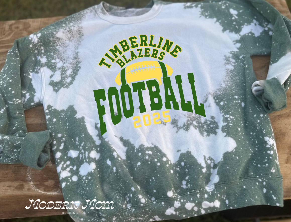 CUSTOM HIGHSCHOOL FOOTBALL bleached out crewneck