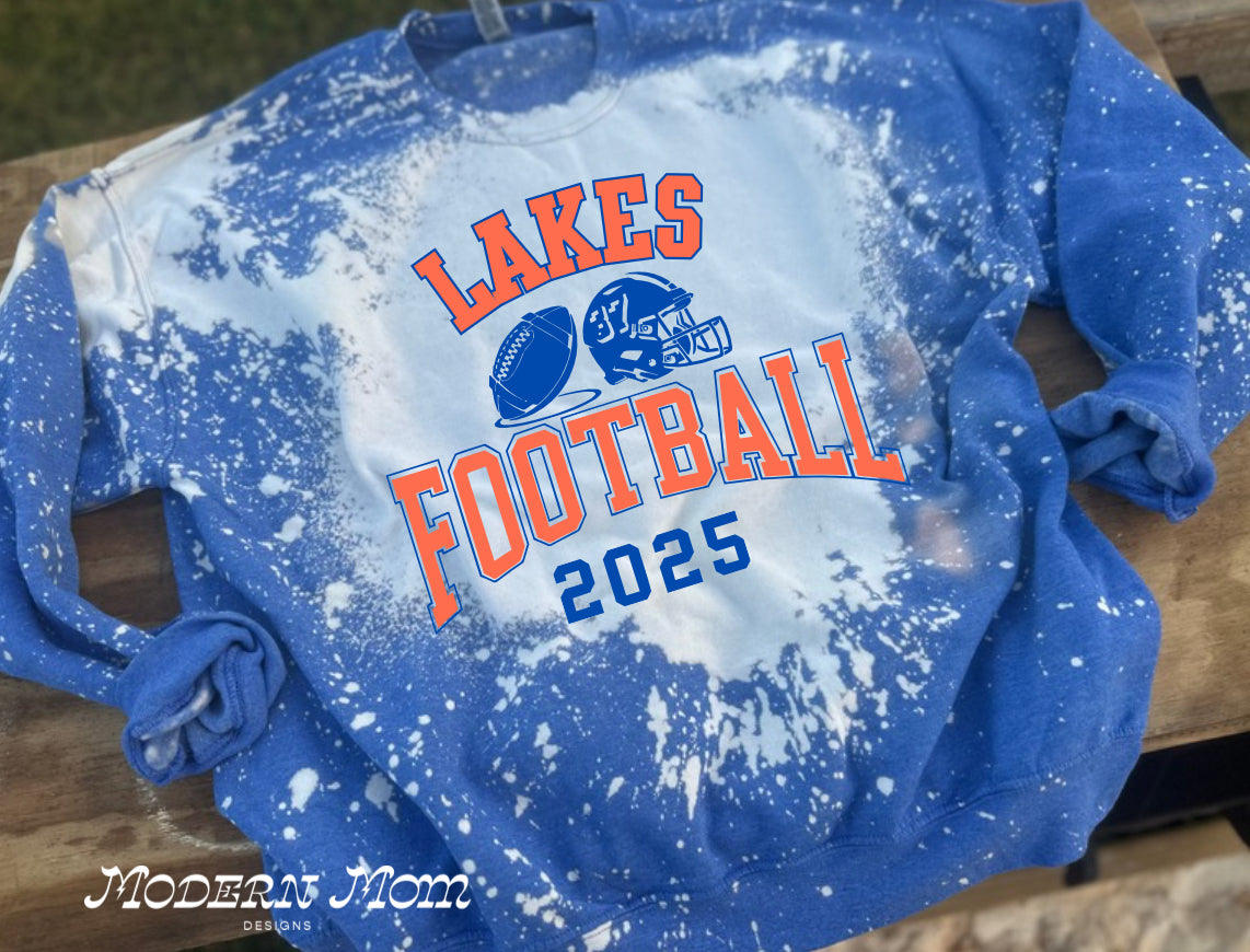 CUSTOM HIGHSCHOOL FOOTBALL bleached out crewneck