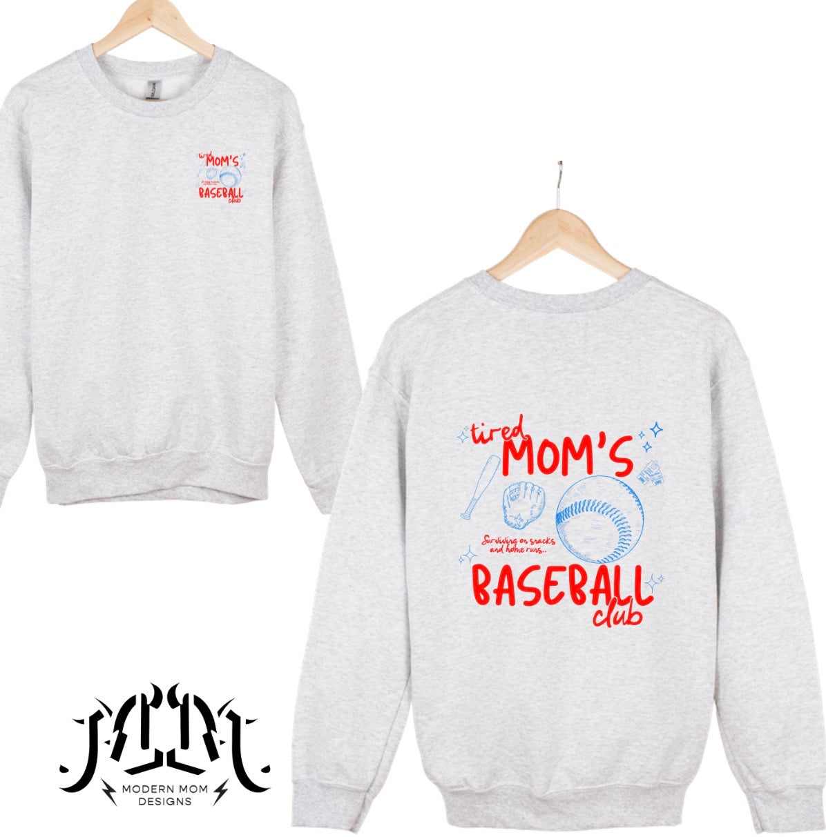 Tired moms baseball club crewneck