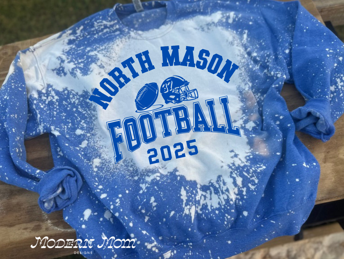 CUSTOM HIGHSCHOOL FOOTBALL bleached out crewneck