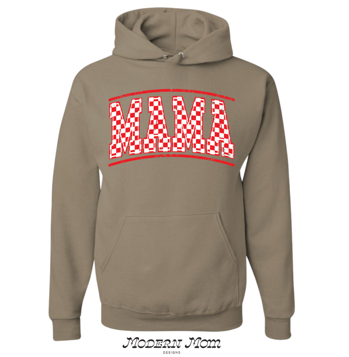 Mama red checks hoodie