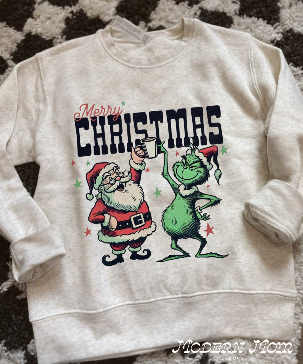 Merry Christmas cheers Toddler-Youth XL (crewneck or hoodie)