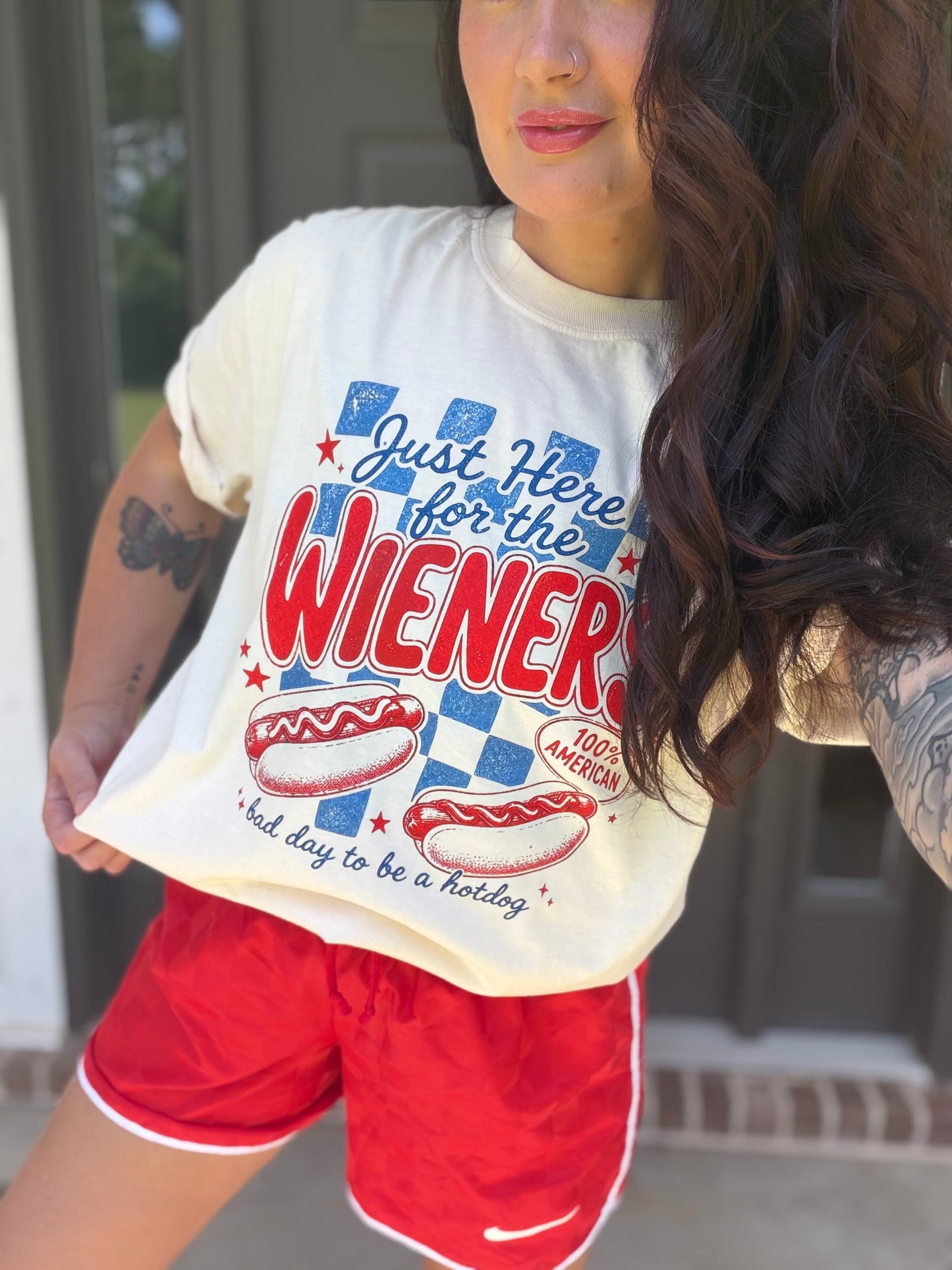 Just here for the wieners (tee, crewneck, or hoodie)