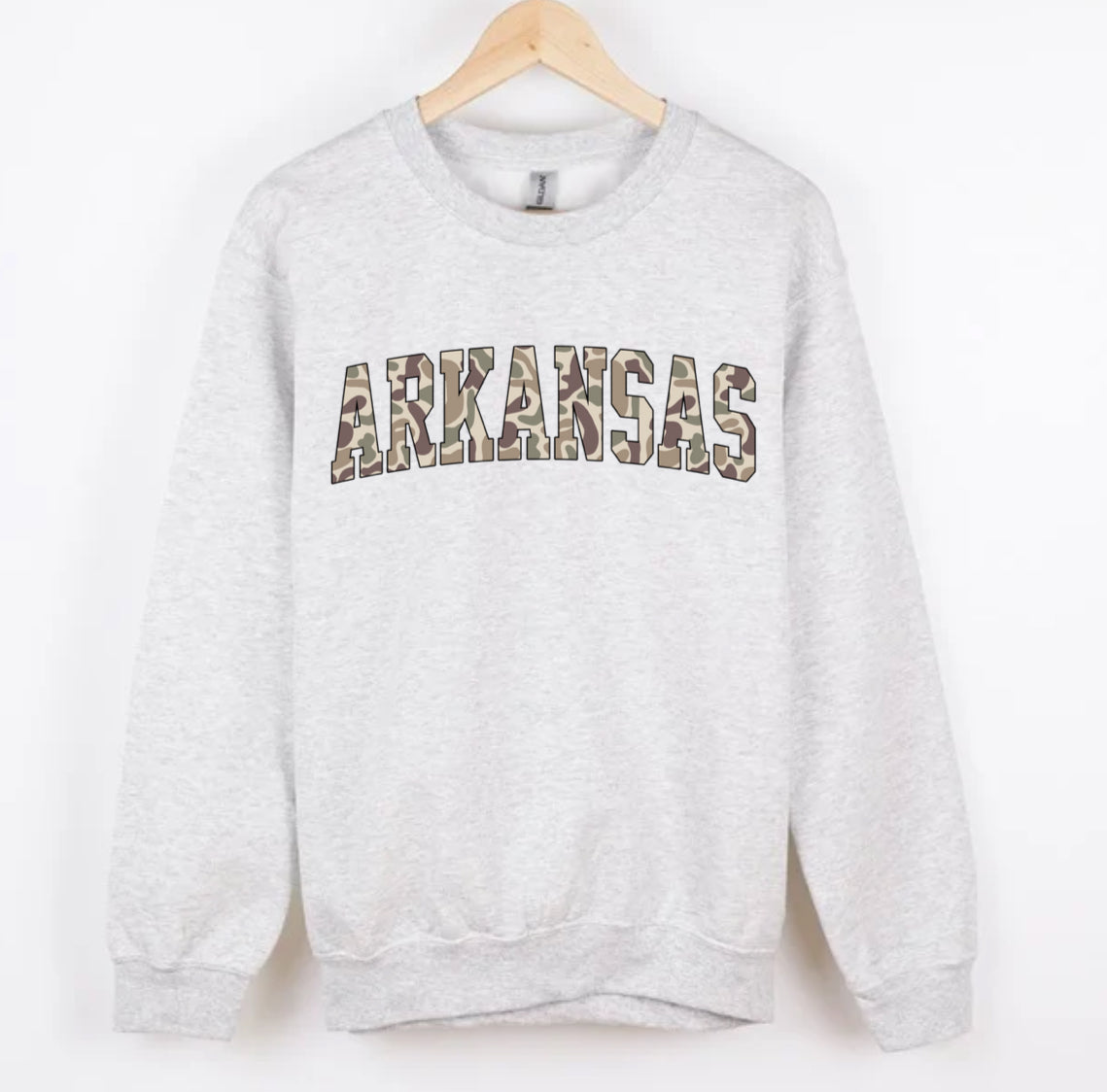 ARKANSAS duck camo CREWNECK