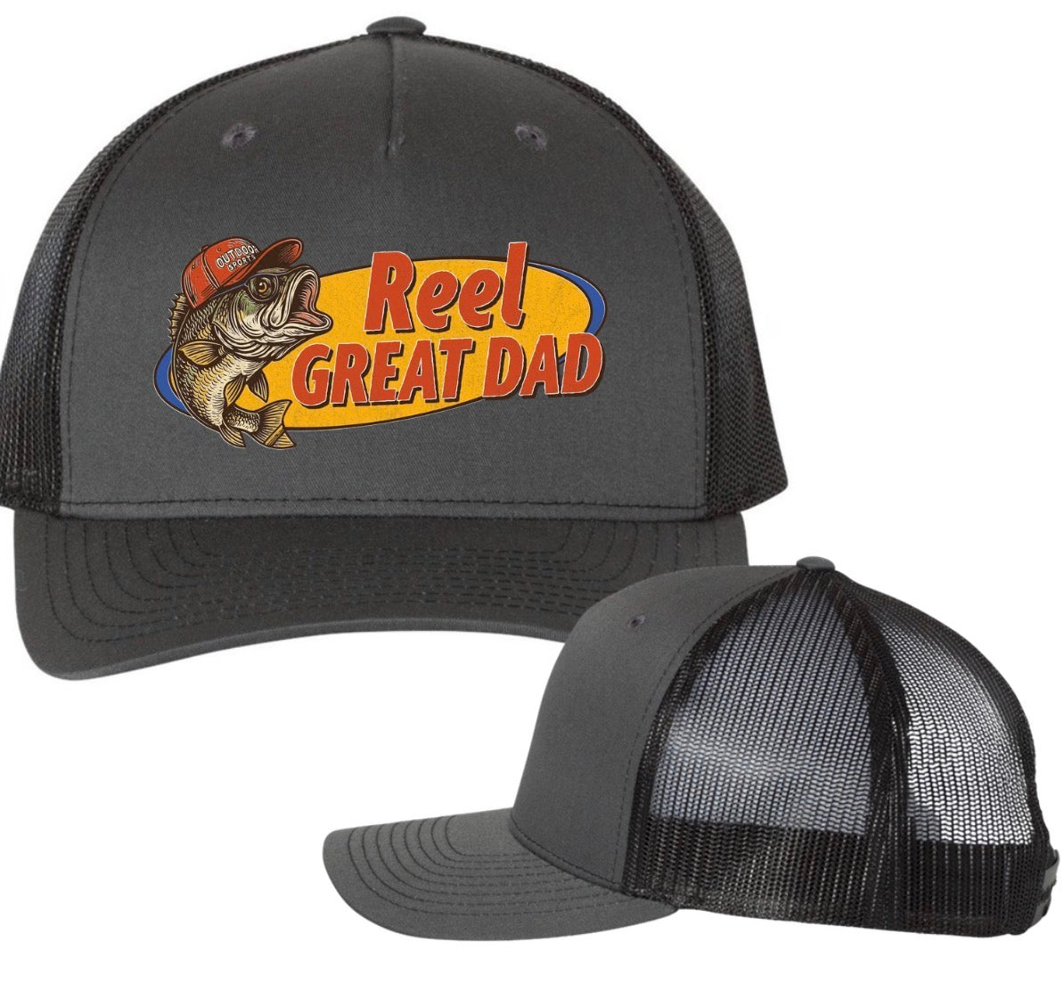 Reel cool dad-flat bill or 5panel trucker