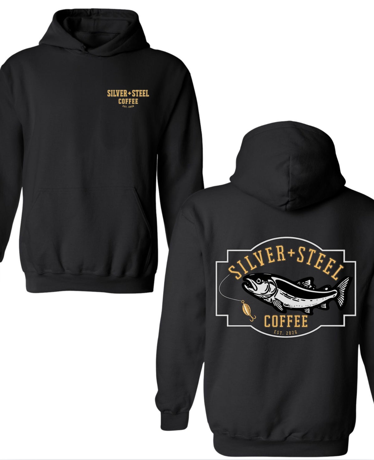 Silver + Steel coffee midweight hoodie