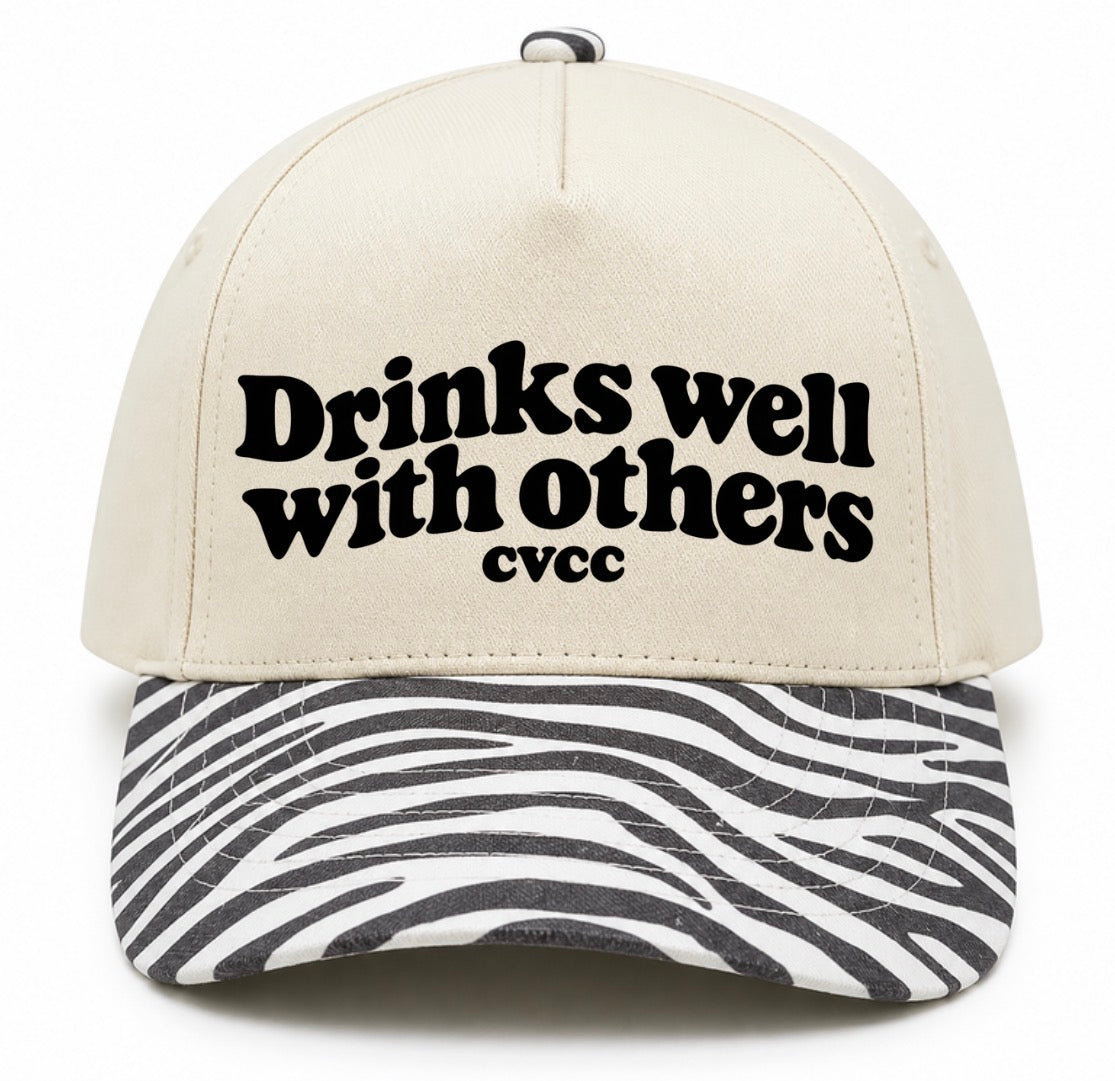 CVCC: drinks well with others zebra hat