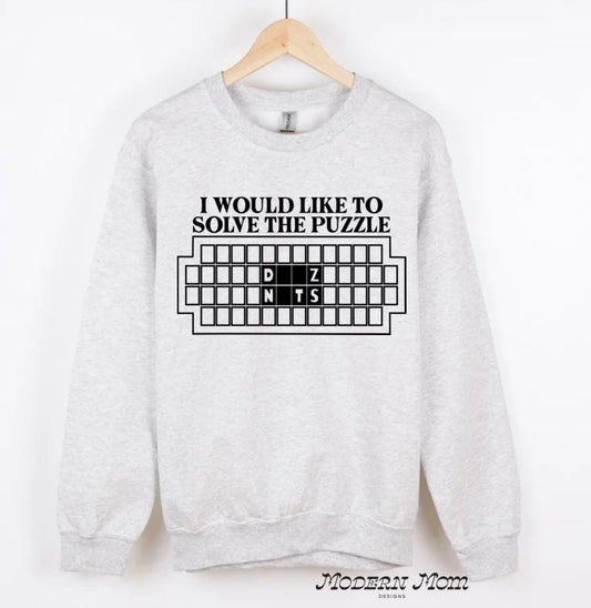 I would like to solve the puzzle. (tee, crewneck or hoodie )