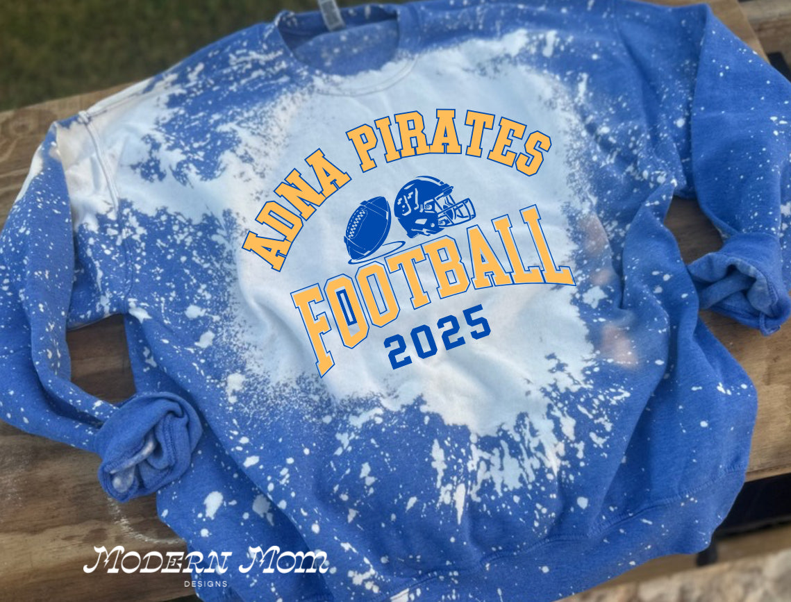 CUSTOM HIGHSCHOOL FOOTBALL bleached out crewneck
