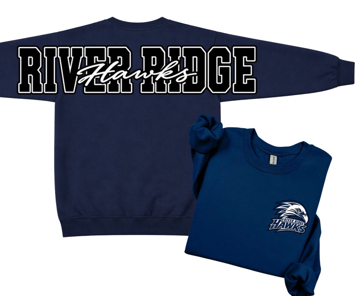 River Ridge crewneck with big back print