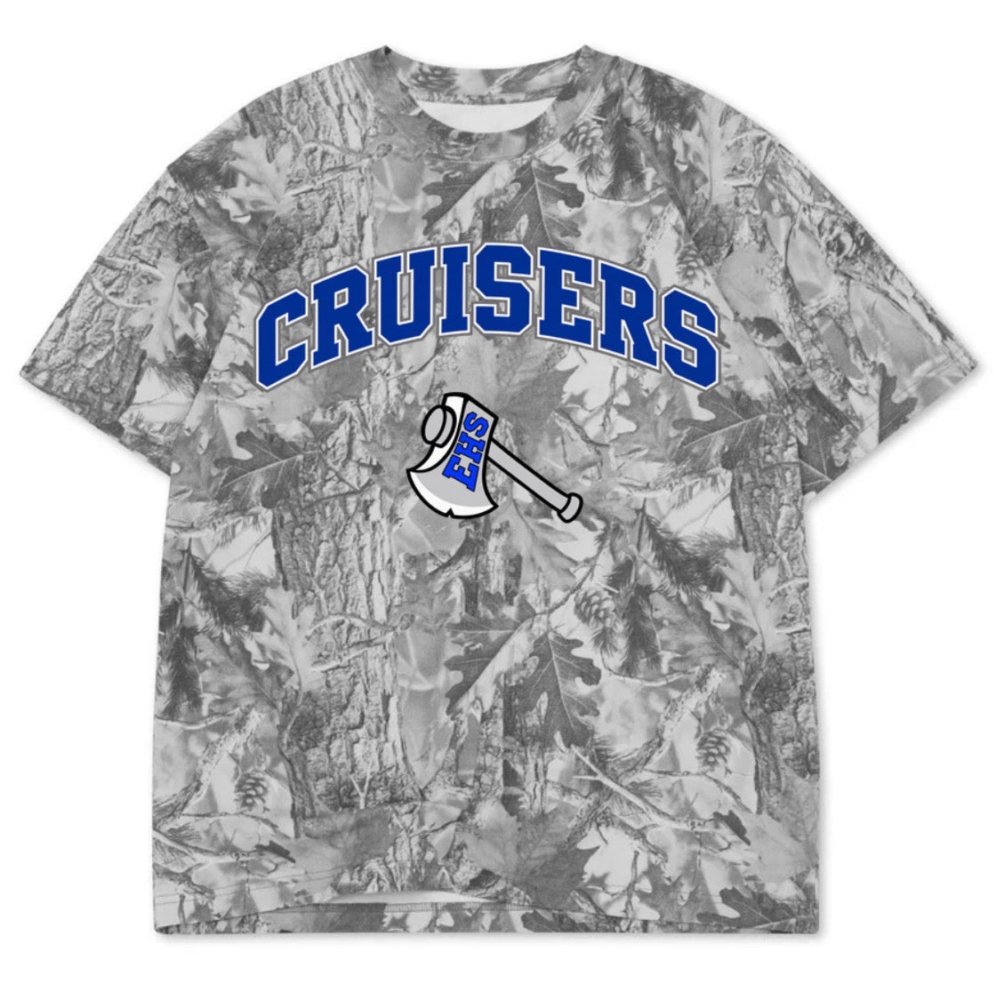 Eatonville cruisers boxy premium grey camo tee (youth XS-Adult 4XL)