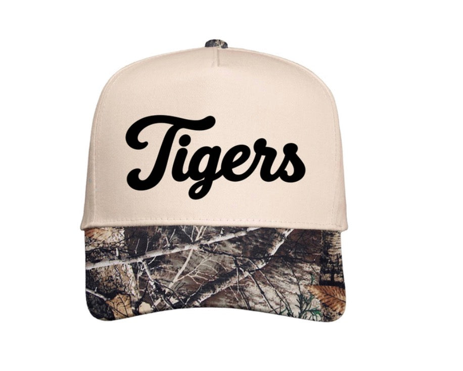 Napavine Tigers real tree camo trucker hat (screen print)