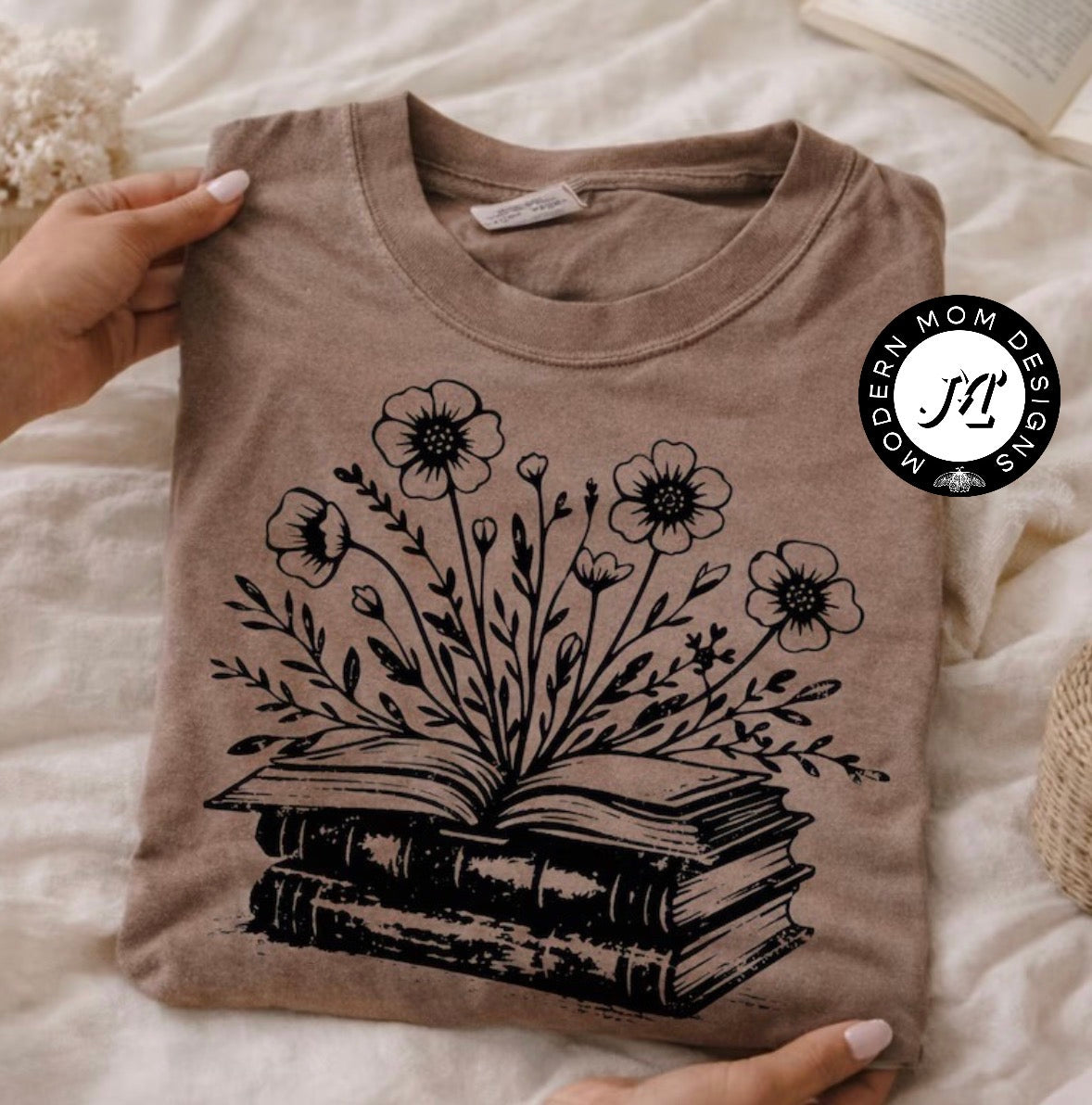 Floral book (tee, crewneck or hoodie)