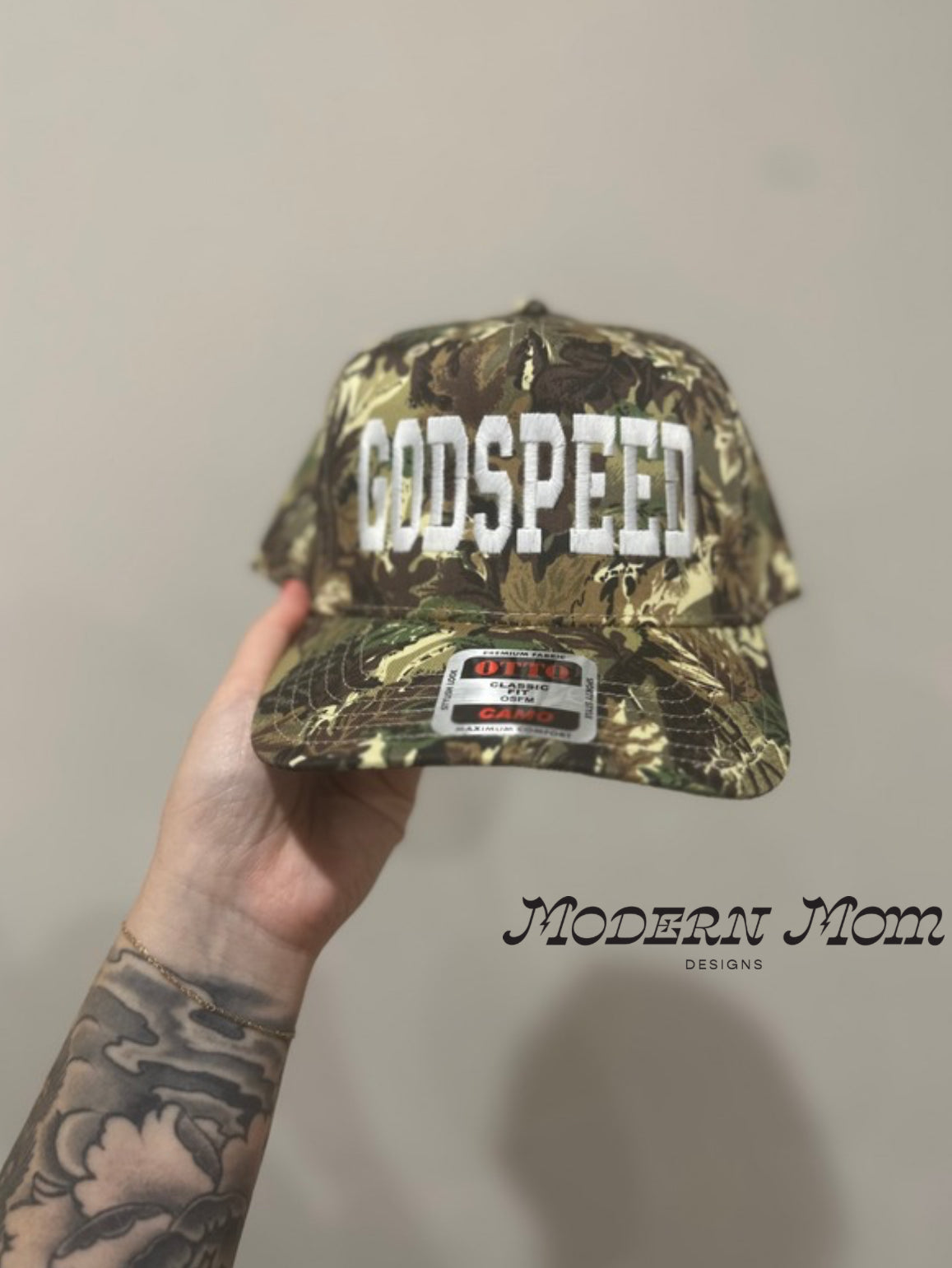 GODSPEED camo EMBROIDERY trucker hat