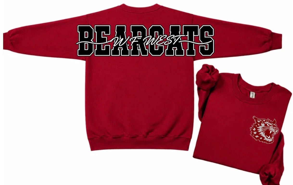 W.F. west bearcats crewneck with big back print