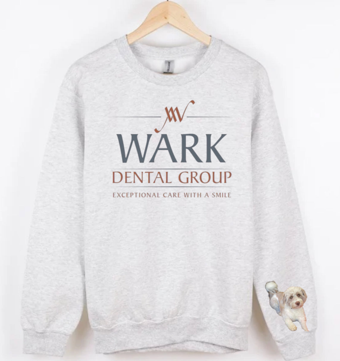 Wark dental group crewneck w/sleeve detail