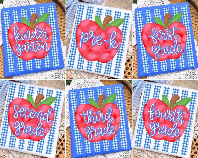 Grade- buffalo plaid apple (toddler/youth)