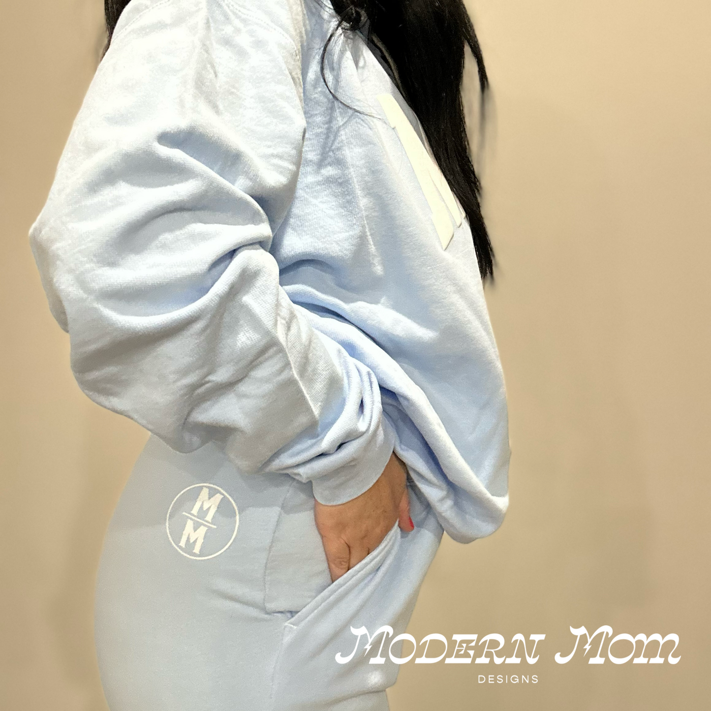 Lightweight logo joggers baby blue
