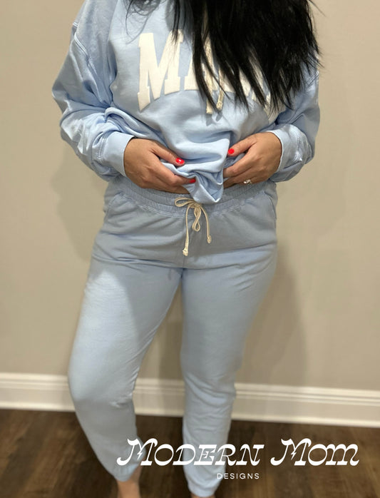 Lightweight logo joggers baby blue