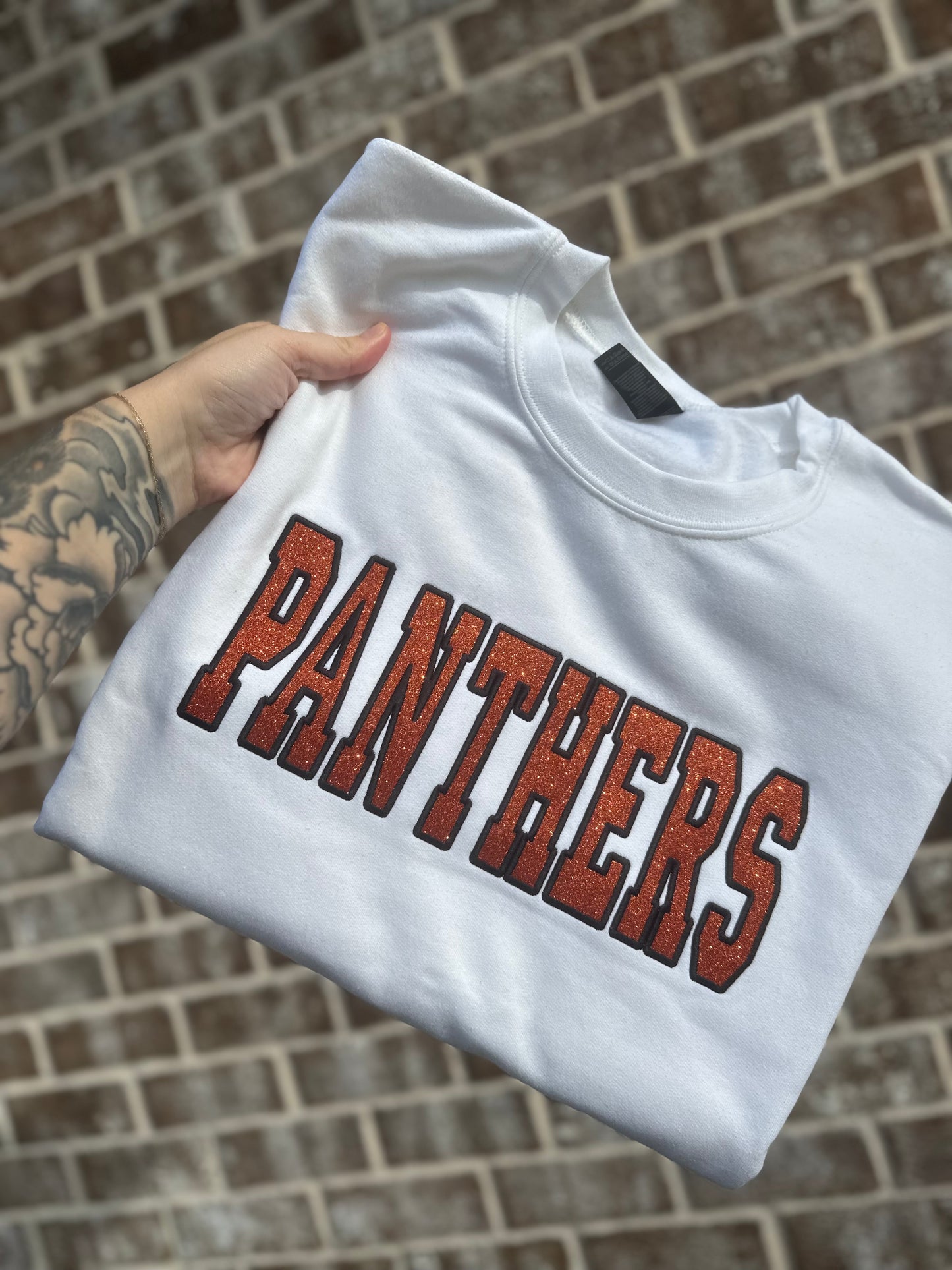 GLITTER CUSTOM (ANY NAME) CREWNECK EMBROIDERED CREWNECK (PLEASE ALLOW 15 business days for these to ship)