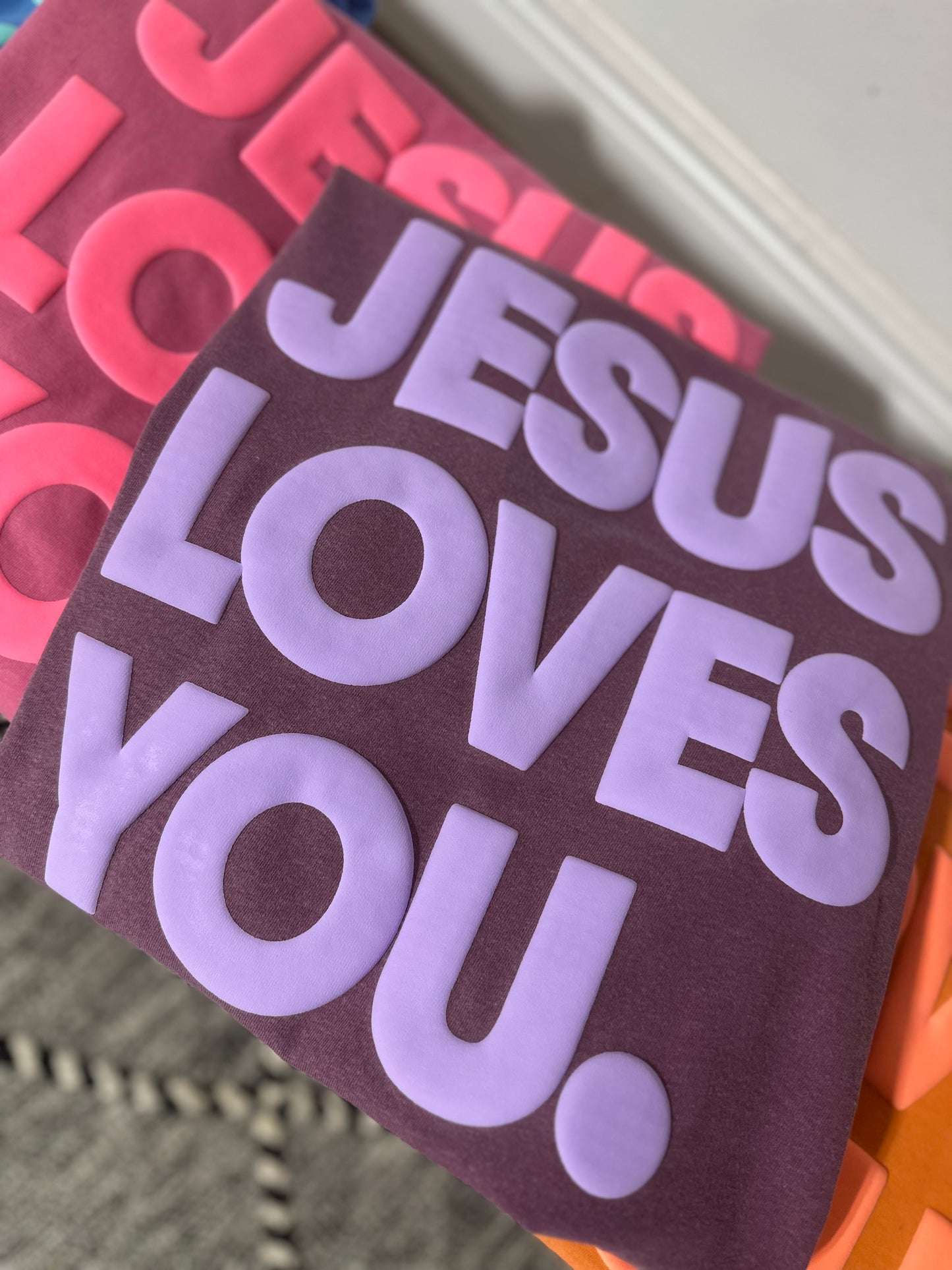 JESUS LOVES YOU. 3D puff print tee